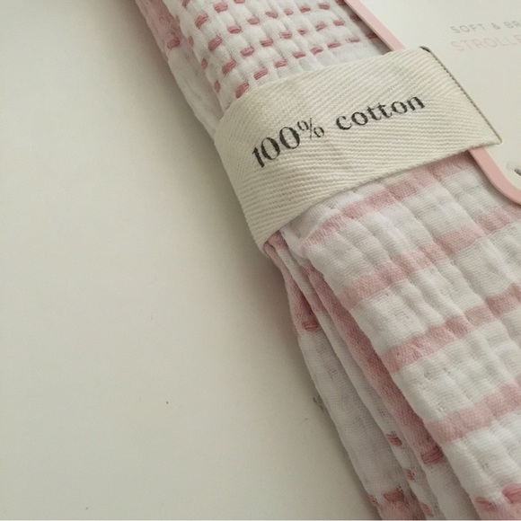 NEW Baby Blanket Cotton Muslin Breathable Pink Stripes | Natural Wonder - Picture 5 of 5